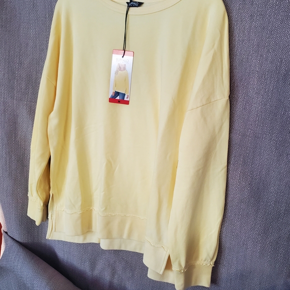Buffalo David Bitton Light Yellow Women's Sweatshirt Size M - Picture 3 of 4